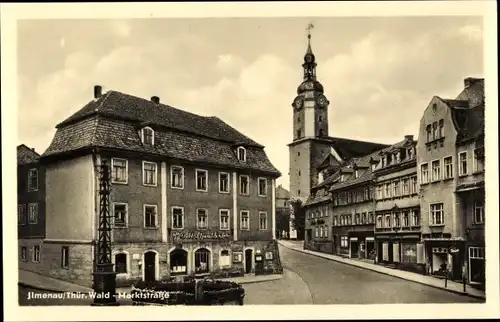 Ak Ilmenau in Thüringen, Marktstraße, Kirchturm