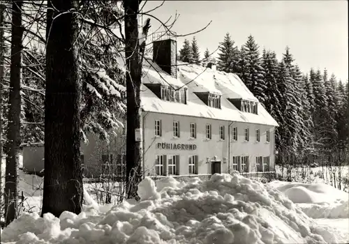 Ak Kühberg Bärenstein im Erzgebirge, Zentrag-Ferienheim Pöhlagrund, Winter