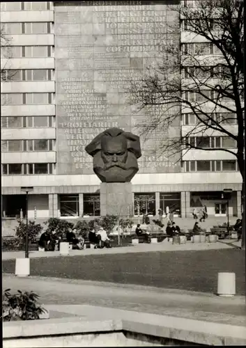 Ak Karl Marx Stadt Chemnitz in Sachsen, Haus der Staatsorgane, Karl Marx Monument