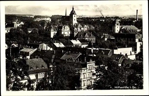 Ak Mittweida in Sachsen, Stadtpanorama, Turm, Gebäude