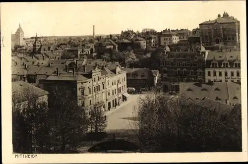 Ak Mittweida in Sachsen, Teilansicht