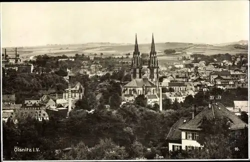 Ak Oelsnitz Vogtland, Panorama, Kirche