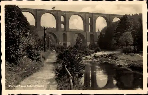 Ak Jocketa Pöhl im Vogtland, Elstertalbrücke