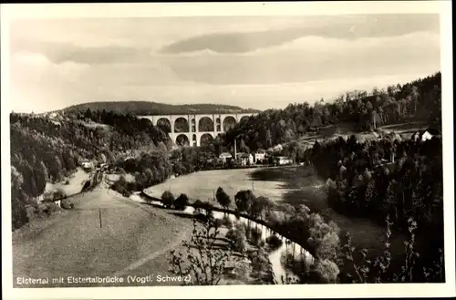 Ak Jocketa Pöhl im Vogtland, Elstertalbrücke