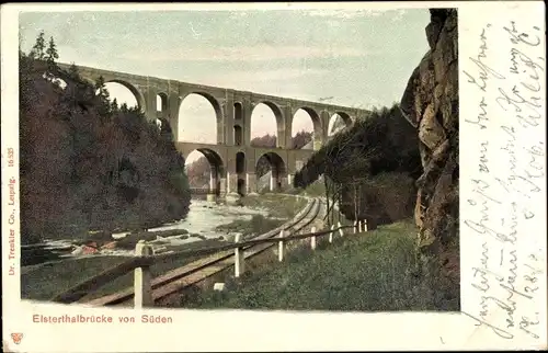 Ak Jocketa Pöhl im Vogtland, Elstertalbrücke, Blick von Süden