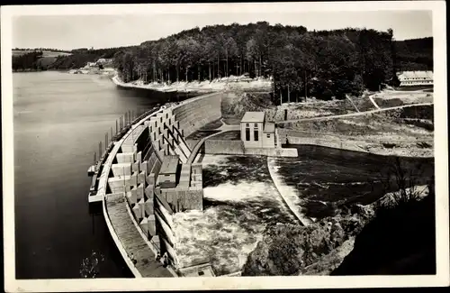 Ak Kriebstein Mittelsachsen, Zschopautalsperre, Sperrmauer