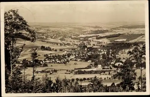 Ak Erlbach im Vogtland Sachsen, Blick vom Kegelberg auf den Ort, Markneukirchen