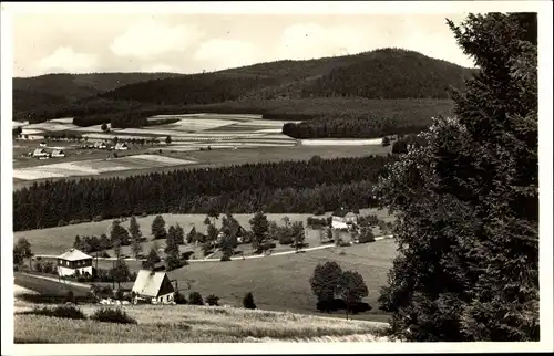 Ak Eubabrunn Erlbach im Vogtland, Am Hohen Stein, Panorama, Siedlung