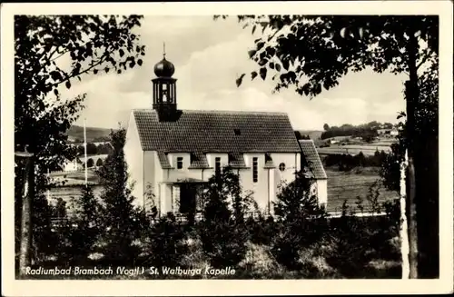 Ak Bad Brambach Vogtland, Blick auf die St. Walburga Kapelle