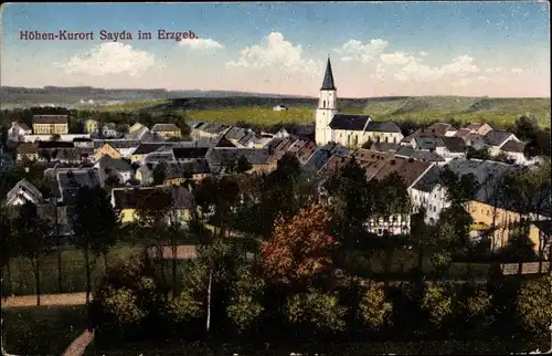 Ak Sayda im Erzgebirge, Panorama, Kirche