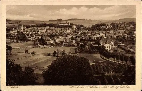 Ak Schleiz im Vogtland Thüringen, Blick vom Turm der Bergkirche