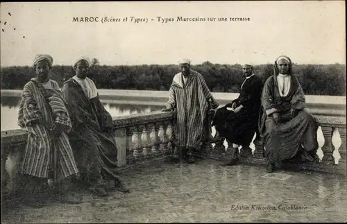 Ak Maroc, Types Marocains sur une terrasse