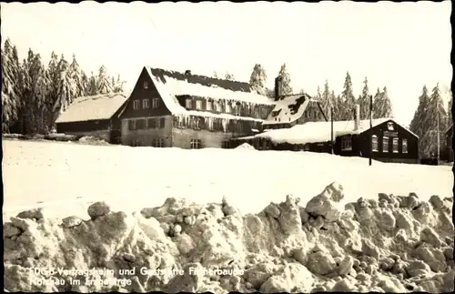 Ak Holzhau Rechenberg Bienenmühle Erzgebirge, FDGB-Vertragsheim Gaststätte Fischerbaude, Winter