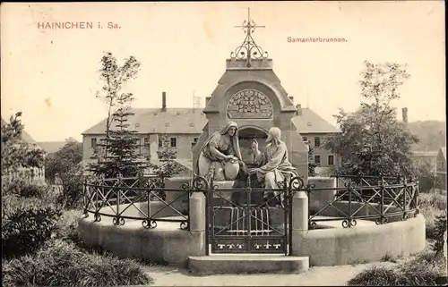 Ak Hainichen in Sachsen, Samariterbrunnen