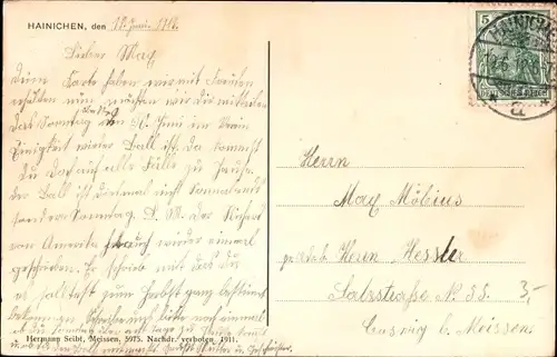 Ak Hainichen in Sachsen, Samariterbrunnen