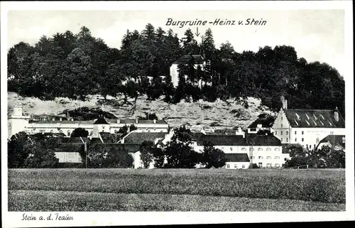 Ak Stein an der Traun Traunreut Oberbayern, Burgruine Heinz v. Stein, Felsenruine