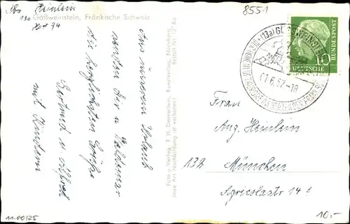 Ak Gößweinstein in Oberfranken, Ortsansicht mit Kirche, Schloss