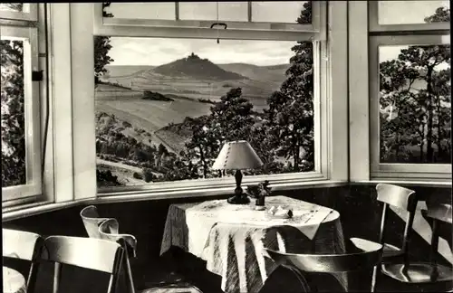 Ak Arnstadt Thüringen, HO Gaststätte Berggasthaus Alteburg, Blick zur Wachsenburg