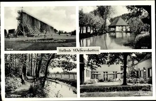 Ak Westernkotten Erwitte in Westfalen, Saline, Mühle, Wäldchen, Am Kurhaus