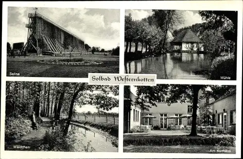 Ak Westernkotten Erwitte in Westfalen, Saline, Mühle, Wäldchen, Am Kurhaus