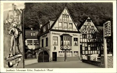 Ak Brodenbach an der Mosel, Gasthaus Schwarzer Ritter