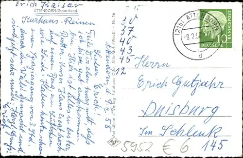 Ak Attendorn im Sauerland, Ortsansicht mit Kirche