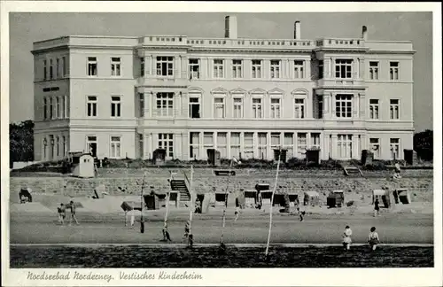 Ak Norderney in Ostfriesland, Vestisches Kinderheim, Strandpartie