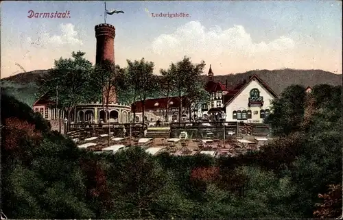 Ak Darmstadt in Hessen, Hotel-Restaurant Ludwigshöhe