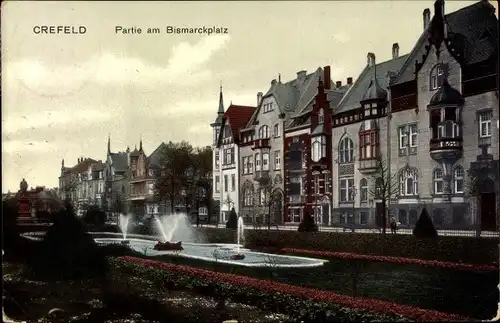 Ak Krefeld am Niederrhein, Partie am Bismarckplatz