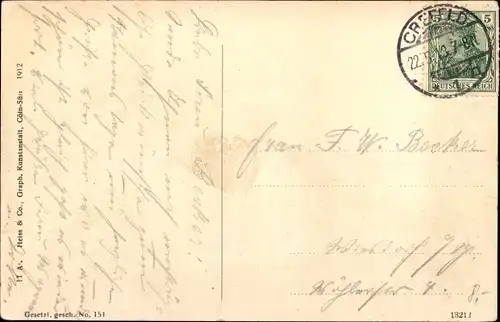 Ak Krefeld am Niederrhein, Partie am Bismarckplatz