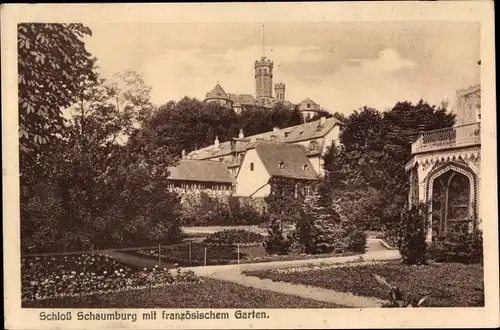 Ak Balduinstein, Schloss Schaumburg mit französischem Garten