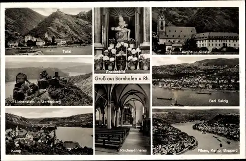 Ak Bornhofen am Rhein, Gnadenbild, Kirche, Kloster, Liebenstein, Sterrenberg, Bad Salzig, Boppard