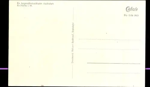 Künstler Ak Ascheloh Halle Westfalen, Ev. Jugendfreizeitheim