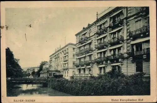 Ak Baden Baden am Schwarzwald, Hotel Europäischer Hof