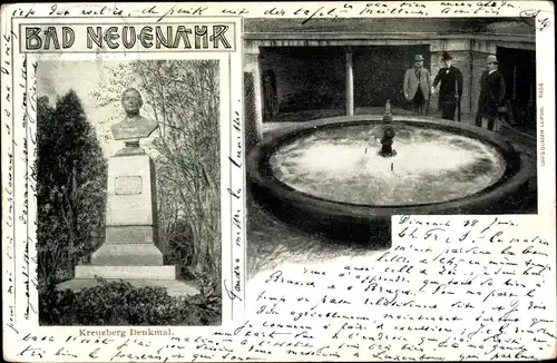 Ak Bad Neuenahr, Kreuzberg Denkmal, Brunnen