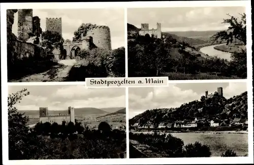 Ak Stadtprozelten am Main Unterfranken, Burg, Teilansicht