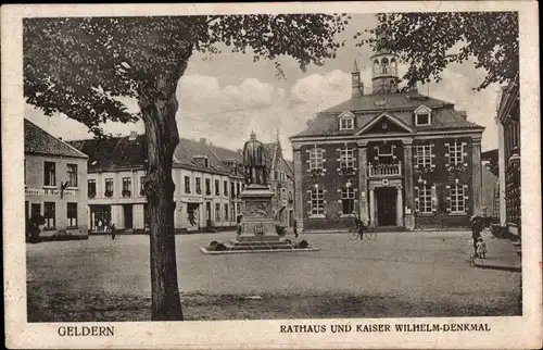 Ak Geldern am Niederrhein, Rathaus und Kaiser-Wilhelm-Denkmal