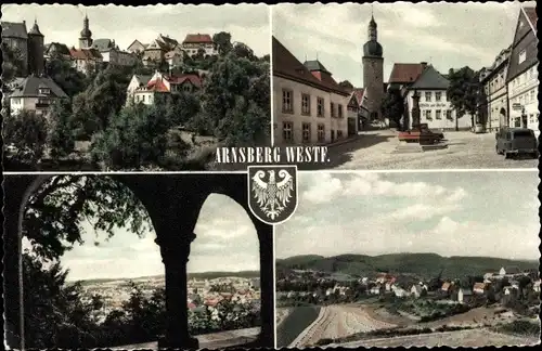 Ak Arnsberg im Sauerland Westfalen, Panorama, Teilansichten, Marktplatz