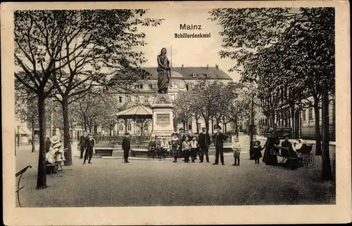Ak Mainz am Rhein, Schillerdenkmal