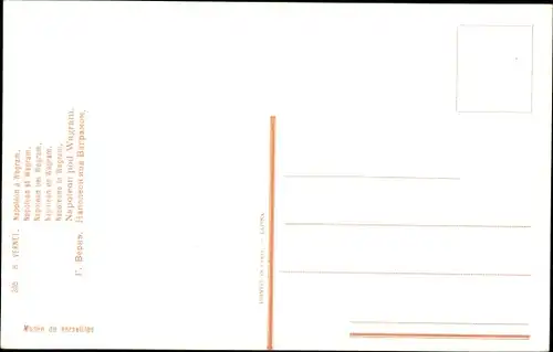 Künstler Ak Vernet, H., Napoleon Bonaparte a Wagram