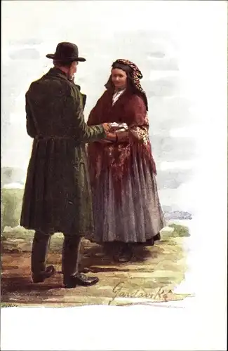 Künstler Ak Gardavska, M., Frau und Mann in Tracht