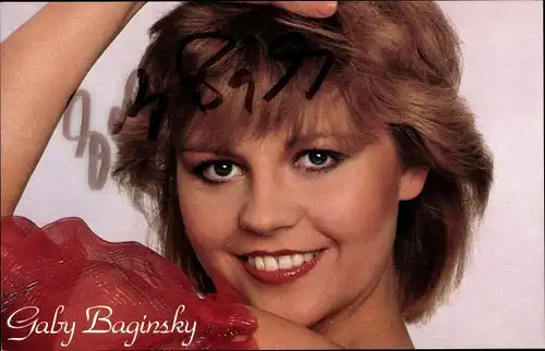 Ak Sängerin Gaby Baginsky, Portrait,  Autogramm
