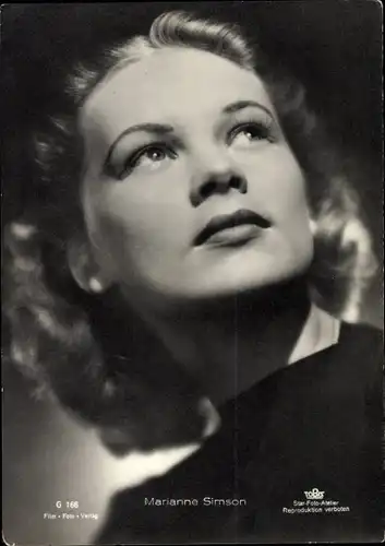 Ak Schauspielerin Marianne Simson, Portrait, Tobis