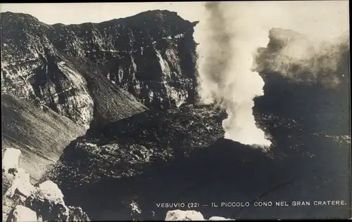 Ak Italien, Vesuvio, Il Piccolo cono nel Gran Cratere