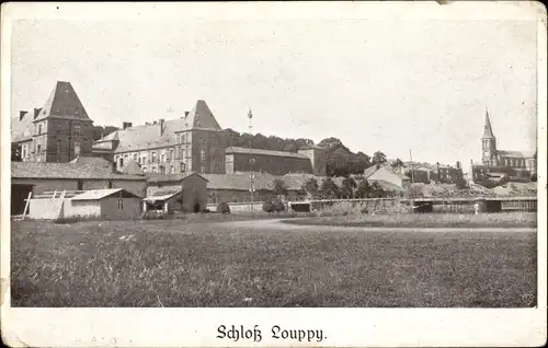 Ak Louppy sur Loison Meuse, Blick auf das Schloss, Kirche, Le Chateau
