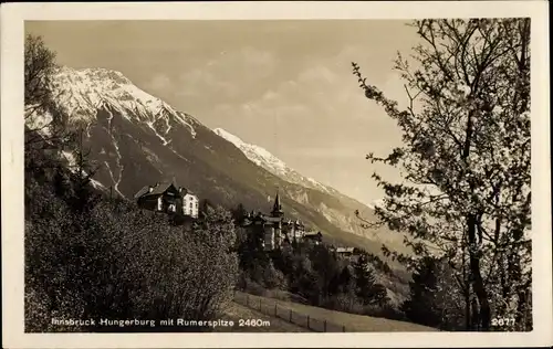 Ak Hungerburg Innsbruck Tirol, Panorama mit Rumerspitze