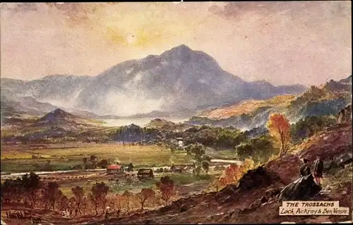 Künstler Ak The Trossachs, Loch Achray & Ben Venue