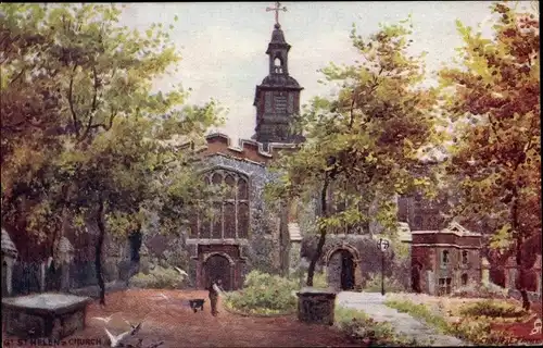 Künstler Ak Gt. St. Helens Church