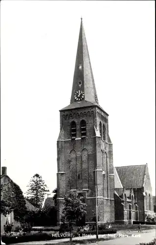 Ak Helvoirt Vught Nordbrabant Niederlande, 't Hoekle met Ned. Herv. Kerk