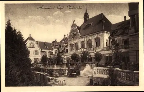 Ak Mariánské Lázně Marienbad Reg. Karlsbad, Cafe Rübezahl